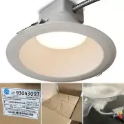 Contractor Lot of 8 GE 8" White Retrofit Adjustable LED Recessed Downlights