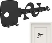 Wall Mounted Organiser Rack - Key Holder Rod, Entrance Hook Panel, 6 Hooks for Belt and Sunglasses Storage, Decorative Holder for the Entrance of the House, Kitchen Room, Apartment -