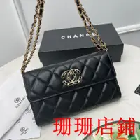 在飛比找蝦皮購物優惠-珊珊二手/CHANEL/香奈兒 鏈條單肩斜挎小包 側背包 肩