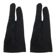 2pcs Artists Drawing Glove for Digital Drawing Tablet 6.7" x 3" Black