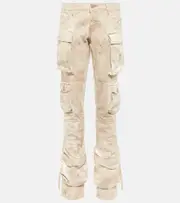 [The Attico] The Attico Low-rise denim cargo pants 24 beige