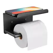 Wall Mounted Self Adhesive Toilet Paper Holder with Phone Shelf