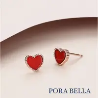 在飛比找蝦皮商城優惠-<Porabella>925純銀小紅心耳環 紅瑪瑙心型耳環 