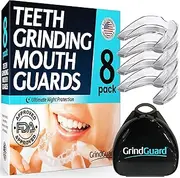 GrindGuard® Mouth Guard for Teeth Grinding 8 Pack - Dentist Approved Gum Shield Teeth Retainers for Adults - Mouth Guard for Bruxism, Clenching & TMJ Relief Teeth Grinding Guard