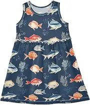 [Caihoyu] Girls Summer Tank Dresses Toddler Kids Swing Casual Spring Dresses Easter Outfit, Multicolor11, 8 Years