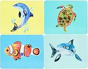Maxwell & Williams Pete Cromer Ozzie Ocean Cork Back Placemat 34x26.5cm Set of 4 Assorted Gift Boxed