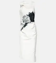[Jacques Wei] Jacques Wei Bridal printed midi dress AU 10 white