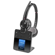 HP POLY Savi 8420 Office Stereo DECT 1880-1900 MHz Headset Wireless Head-band Office/Call center Bluetooth Black
