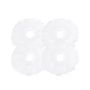 4x Kitchee Microfibre Mop Head Replacement for Kitchee Spin Mop - White Round