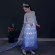 Princess Elsa Dress with Led lights Girls Princess Elsa Birthday Party Costume