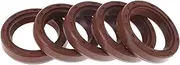 X AUTOHAUX Universal Oil Seal TC Double Lip W Steel Spring Seal Ring Rotary Shaft Seal 26x35x7mm High Pressure FKM Rubber Brown 5 Pcs