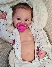 Anano Lifelike Baby Girl Realistic Reborn Baby Dolls Silicone Full Body Washable 45CM Real Looking Newborn Baby Dolls That Look Real Life Size Baby Doll New Born Blue Eyes