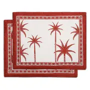 La DoubleJ Date Palms Linen Placemats, Set of 2