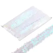 10 Yards 0.8 Inch Elastic Sequins Trim Flat Stretch Sequin Ribbon White