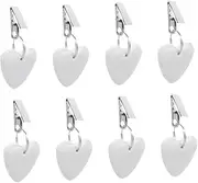 Tablecloth Fix Clip Weights Pack Windproof Stainless Steel Clip Pendants White Heart Shape for Dinner Settings