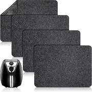 4 Pcs Heat Resistant Mat for Air Fryer Kitchen Countertop Heat Protector Mat Kitchen Appliance Mats Non Slip Heat Proof Mat Non Stick Black Coffee Maker Microwave, 16 x 12 Inch