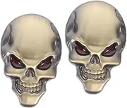 TOPPERFUN Distinctive Demon Skull Car Decal Metal Skull Sticker Motorcycle Accessories Car Sign Metal Decals