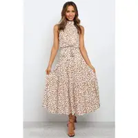 在飛比找ETMall東森購物網優惠-polka dot print lace-up dress 