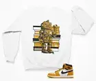 Sneaker Bot Sweatshirt to Match Jordan 1 Retro High Yellow Ochre NEW S-2XL