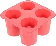 Luxshiny Cookie Molds Silicone Shot Mold Round Ice Mold Whiskey Ice Cubes Ice Tray for DIY Cupcake Candy Fondant Ice Cream Red Silicone Gummy Molds