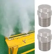 2PCS Misting Nozzle,G1/4 Male Thread Flat HEA d Stainless Steel Mister Nozzle,Atomization Sprayer,for Misting System, Atomized Landscaping and Watering, 32G