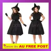 PLUS SIZE Womens Wicked Witch Vampire Costume Halloween Cosplay Fancy Dress