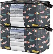sanluoli 90L 2 Pack Under Bed Shoe Storage Containers with Reinforced Handles, clear window Clothing Closet Storage