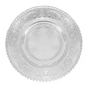 Vintage Clear Glass Embossed Dinner Plates Exquisite Household Tea Snack Plate for Restaurant 1pc