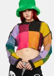 [The Ragged Priest] Mirage Knit Cropped Sweater
