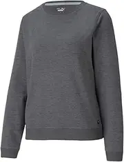 [pumagolf] Puma Golf Women's Standard Cloudspun Crewneck, Puma Black Heather, Large