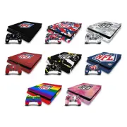 OFFICIAL NFL SHIELD VINYL STICKER SKIN DECAL FOR PS4 SLIM CONSOLE & CONTROLLER