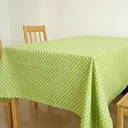 Table Cloth Kids Color Cube Table Cover Waterproof Green Polka Dot Washable Table Cloth Rectangular Cheap Patio Table Cover Set Cotton Green Table Decoration 100X160Cm