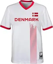 [FIFA] Unisex Official 2023 Women's Football World Cup Kids Team Shirt, Denmark T-Shirt (Pack of 1)