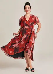 [Taking Shape] Taking Shape Livia Floral Wrap Maxi Dress Size 20 in Floral - Plus Size Women's Dresses Floral