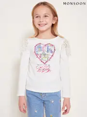 Monsoon Natural Love London Sequin Long Sleeve Top (F75298) | $42 - $51