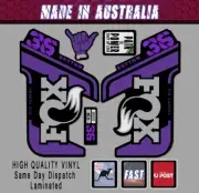 FOX style RHYTHM 36 Fork Decals Stickers PURPLE / grey / black.
