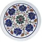 White Marble Coffee Table Top Beautiful Floral Design Inlay Work Lawn Side Table