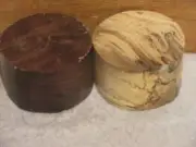 2PC SPALTED MISSOURI HACKBERRY AND BLACK WALNUT TURNING WOOD BOWL BLANK
