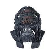 Edge Sculpture - Miniature Gorilla Bust - Stone Resin - Garden & Home D?cor, 13cm H