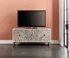 Bone Inlay Media Cabinet, Bone Inlay Entertainment Unit, Bone Inlay TV Unit Furn