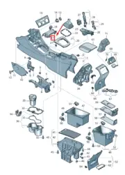 NEW AUDI RSQ3 8U CENTER CONSOLE TRAY LHD 8U1864131A6PS (for: Audi)