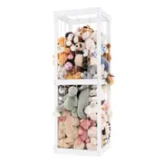 Costway Wooden Toy Storage Organizer Tall Display Rack Shelf Cabinet Box Furniture White
