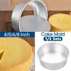1/2x Cake Mold Round 4/5/6/8 Inch DIY Cakes Pastry Mold Baking Tin Pan Reusable
