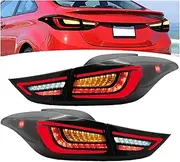 2X LED Tail Lights Compatible With 2011-2015 2016 Compatible With Hyundai Elantra Sequential Rear Lamp LH+RH