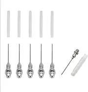 6 Pcs Grease Needle Tip, Bearing Grease Injector Needle, Grease Needle Nozzle, Grease Gun Needle Tip, Grease Injector Needle for Grease Gun, Removable Needle Grease Dispenser 18G