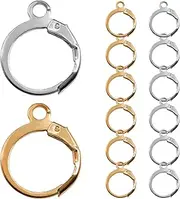 FUNCYboo 200PCS Hypoallergenic French Earring Hooks Leverback Earwires Round Earring Hooks Earring Supplies Findings Ear Wire with Open Loop for Earring Designs Jewelry Making Findings