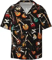 [HVTTIOR] Guitars-Standard-Scale-2_00x Print Short Sleeve Shirt Cuban Collar Beach Casual Style Summer Vacation Relaxed Fit