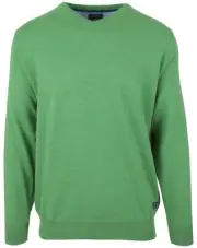 PAUL & SHARK YACHTING Men's Sweater Jumper Pullover V-Neck 2XL 100% Wool Green