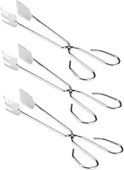3Pcs Stainless Steel Barbecue Tongs Multi Functional Kitchen Meat Clamp for Grilling Serving and Buffet Use Long BBQ Tools