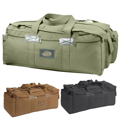 Tactical Canvas Duffle Bag & Backpack, Israeli IDF Mossad Double Strap Knapsack